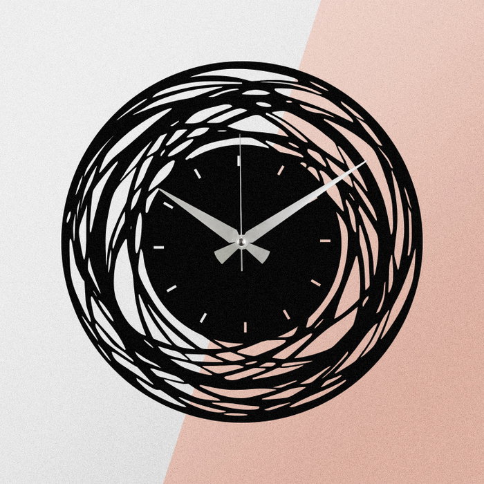 Wallity Enzoclock - S022 Reloj de pared decorativo de metal negro